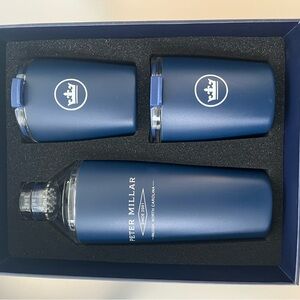 Peter Millar Shaker w/2 glasses- Brand new new never used in box